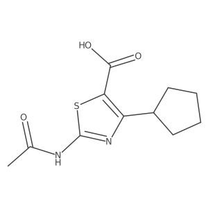 4-Cyclopentyl-2-acetamido-1,3-thiazole-5-carboxylic acid Structure