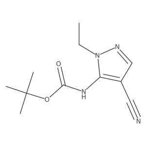 tert-butyl N-(4-cyano-1-ethyl-1H-pyrazol-5-yl)carbamate Structure