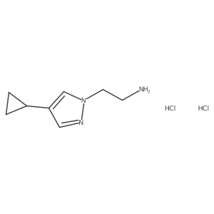 2-(4-cyclopropyl-1H-pyrazol-1-yl)ethan-1-aminedihydrochloride结构式