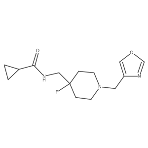 N-({4-fluoro-1-[(1,3-oxazol-4-yl)methyl]piperidin-4-yl}methyl)cyclopropanecarboxamide Structure