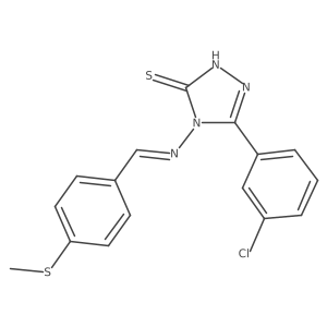 3-(3-Chlorophenyl)-4-((4-(methylthio)benzylidene)amino)-1H-1,2,4-triazole-5(4H)-thione结构式