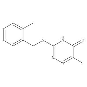6-methyl-3-((2-methylbenzyl)thio)-1,2,4-triazin-5(4H)-one结构式