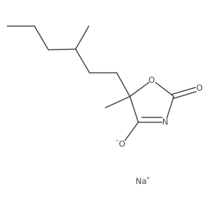 Sodium 5-methyl-5-(3-methylhexyl)-2-oxo-2,5-dihydro-1,3-oxazol-4-olate结构式