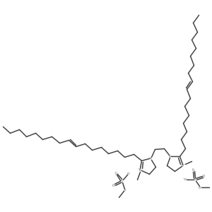1H-Imidazolium, 1,1'-(1,2-ethanediyl)bis(2-(8-heptadecenyl)-4,5-dihydro-3-methyl-, bis(methyl sulfate) Structure