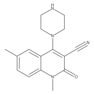 1,6-Dimethyl-2-oxo-4-piperazin-1-yl-1,2-dihydro-quinoline-3-carbonitrile Structure