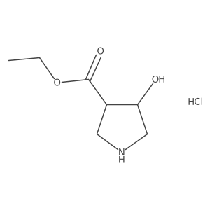 rel-(3R,4R)-Ethyl 4-hydroxypyrrolidine-3-carboxylate hydrochloride结构式