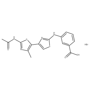 3-((2'-Acetamido-4'-methyl-[4,5'-bithiazol]-2-yl)amino)benzoicacidhydrobromide结构式