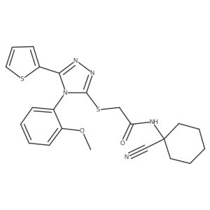 N-(1-cyanocyclohexyl)-2-{[4-(2-methoxyphenyl)-5-(thiophen-2-yl)-4H-1,2,4-triazol-3-yl]sulfanyl}acetamide Structure