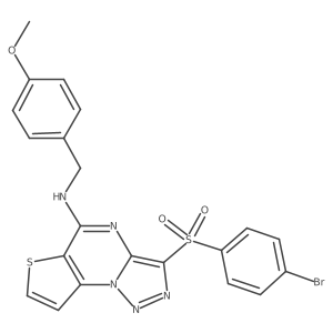 3-[(4-bromophenyl)sulfonyl]-N-(4-methoxybenzyl)thieno[2,3-e][1,2,3]triazolo[1,5-a]pyrimidin-5-amine Structure