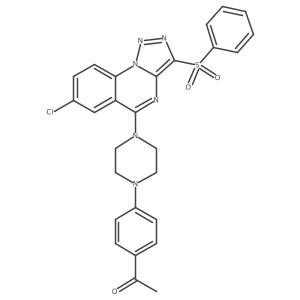 1-(4-{4-[3-(Benzenesulfonyl)-7-chloro-[1,2,3]triazolo[1,5-a]quinazolin-5-yl]piperazin-1-yl}phenyl)ethan-1-one结构式