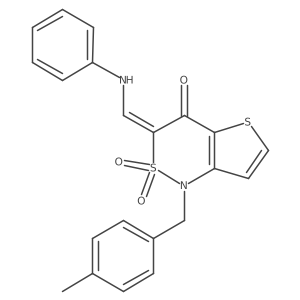 (Z)-1-(4-methylbenzyl)-3-((phenylamino)methylene)-1H-thieno[3,2-c][1,2]thiazin-4(3H)-one 2,2-dioxide Structure