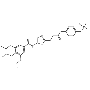 3,4,5-triethoxy-N-(5-((2-oxo-2-((4-(trifluoromethoxy)phenyl)amino)ethyl)thio)-1,3,4-thiadiazol-2-yl)benzamide结构式