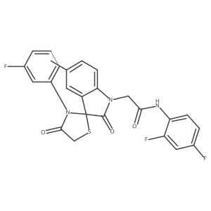 N-(2,4-difluorophenyl)-2-(3'-(3-fluorophenyl)-5-methyl-2,4'-dioxospiro[indoline-3,2'-thiazolidin]-1-yl)acetamide结构式