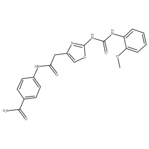 4-(2-(2-(3-(2-Methoxyphenyl)ureido)thiazol-4-yl)acetamido)benzamide结构式