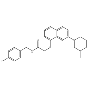 N-(4-fluorobenzyl)-2-((2-(3-methylpiperidin-1-yl)quinolin-8-yl)oxy)acetamide结构式