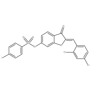 (2Z)-2-(2,4-dichlorobenzylidene)-3-oxo-2,3-dihydro-1-benzofuran-6-yl 4-fluorobenzenesulfonate Structure