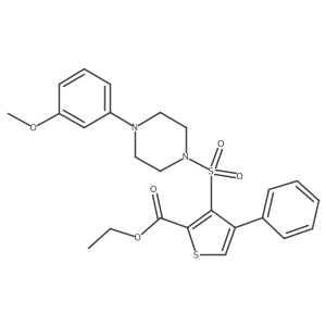 Ethyl 3-{[4-(3-methoxyphenyl)piperazin-1-yl]sulfonyl}-4-phenylthiophene-2-carboxylate结构式