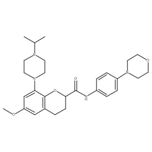 8-(4-Isopropylpiperazin-1-yl)-6-methoxy-N-(4-morpholinophenyl)chroman-2-carboxamide结构式