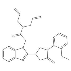 2-{2-[1-(2-methoxyphenyl)-5-oxopyrrolidin-3-yl]benzimidazolyl}-N,N-diprop-2-en ylacetamide结构式