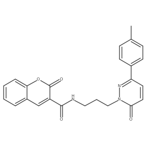 2-oxo-N-(3-(6-oxo-3-(p-tolyl)pyridazin-1(6H)-yl)propyl)-2H-chromene-3-carboxamide结构式