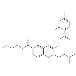 2-{[2-(2,4-dimethylphenyl)-2-oxoethyl]sulfanyl}-N-(2-methoxyethyl)-3-(3-methylbutyl)-4-oxo-3,4-dihydroquinazoline-7-carboxamide Structure