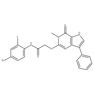 N-(4-bromo-2-fluorophenyl)-2-((3-methyl-4-oxo-7-phenyl-4,5-dihydro-3H-pyrrolo[3,2-d]pyrimidin-2-yl)thio)acetamide结构式
