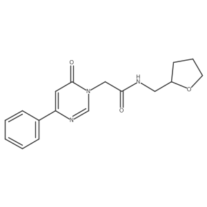 2-(6-oxo-4-phenylpyrimidin-1(6H)-yl)-N-((tetrahydrofuran-2-yl)methyl)acetamide Structure