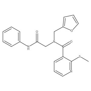 2-{N-[(furan-2-yl)methyl]-1-[2-(methylsulfanyl)pyridin-3-yl]formamido}-N-phenylacetamide结构式