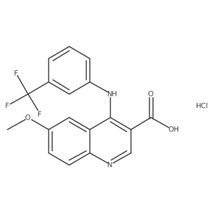 6-Methoxy-4-{[3-(trifluoromethyl)phenyl]amino}quinoline-3-carboxylic acid hydrochloride Structure