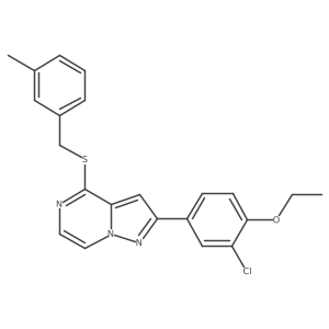 2-(3-Chloro-4-ethoxyphenyl)-4-[(3-methylbenzyl)thio]pyrazolo[1,5-a]pyrazine Structure