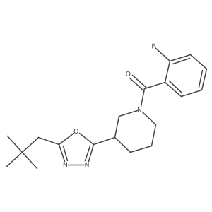 (2-Fluorophenyl)(3-(5-neopentyl-1,3,4-oxadiazol-2-yl)piperidin-1-yl)methanone Structure
