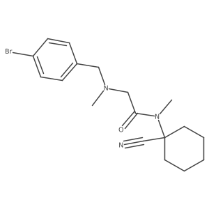 CN(CC(=O)N(C)C1(C#N)CCCCC1)Cc1ccc(Br)cc1结构式