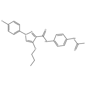 N-(4-acetamidophenyl)-1-(4-fluorophenyl)-4-propoxy-1H-pyrazole-3-carboxamide结构式