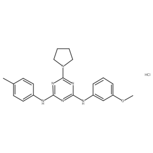 N2-(3-methoxyphenyl)-6-(pyrrolidin-1-yl)-N4-(p-tolyl)-1,3,5-triazine-2,4-diamine hydrochloride Structure