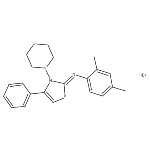 (Z)-2,4-dimethyl-N-(3-morpholino-4-phenylthiazol-2(3H)-ylidene)aniline hydrobromide结构式