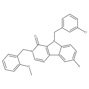 5-(3-chlorobenzyl)-8-fluoro-3-(2-methoxybenzyl)-3H-pyrimido[5,4-b]indol-4(5H)-one Structure