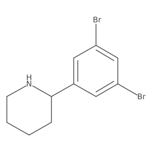 (S)-2-(3,5-Dibromophenyl)piperidine结构式