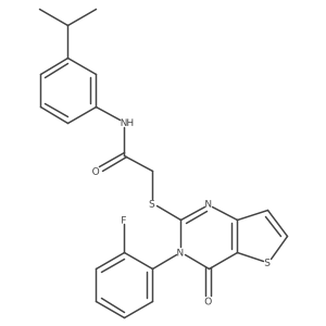 2-{[3-(2-fluorophenyl)-4-oxo-3,4-dihydrothieno[3,2-d]pyrimidin-2-yl]sulfanyl}-N-[3-(propan-2-yl)phenyl]acetamide Structure