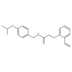 N-[[4-(difluoromethoxy)phenyl]methyl]-2-(2-formylphenoxy)acetamide Structure