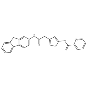 N-(4-(2-((9H-fluoren-2-yl)amino)-2-oxoethyl)thiazol-2-yl)pyrimidine-2-carboxamide结构式