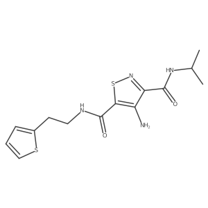 4-amino-N3-(propan-2-yl)-N5-[2-(thiophen-2-yl)ethyl]-1,2-thiazole-3,5-dicarboxamide Structure