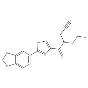 2-(2H-1,3-benzodioxol-5-yl)-N-(cyanomethyl)-N-propyl-1,3-thiazole-4-carboxamide结构式