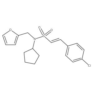 (E)-2-(4-chlorophenyl)-N-cyclopentyl-N-(furan-2-ylmethyl)ethenesulfonamide结构式