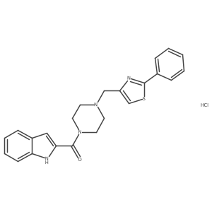 (1H-indol-2-yl)(4-((2-phenylthiazol-4-yl)methyl)piperazin-1-yl)methanone hydrochloride Structure