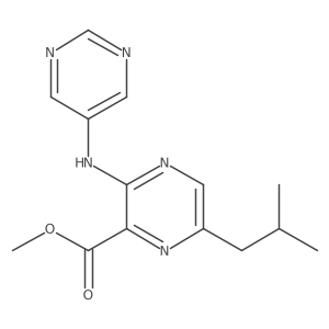 Methyl 6-(2-methylpropyl)-3-(5-pyrimidinylamino)-2-pyrazinecarboxylate结构式
