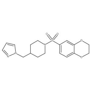 4-((1H-pyrazol-1-yl)methyl)-1-((2,3-dihydrobenzo[b][1,4]dioxin-6-yl)sulfonyl)piperidine结构式