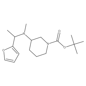 (3S)-tert-butyl-3-((1-(furan-2-yl)ethyl)(methyl)amino)piperidine-1-carboxylate结构式