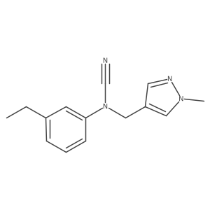 N-cyano-3-ethyl-N-[(1-methyl-1H-pyrazol-4-yl)methyl]aniline结构式