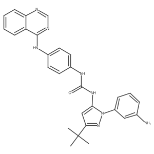 1-[1-(3-Aminophenyl)-3-Tert-Butyl-1h-Pyrazol-5-Yl]-3-[4-(Quinazolin-4-Ylamino)phenyl]urea结构式