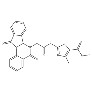 methyl 2-{[(5,11-dioxo-6a,11-dihydroisoindolo[2,1-a]quinazolin-6(5H)-yl)acetyl]amino}-4-methyl-1,3-thiazole-5-carboxylate结构式